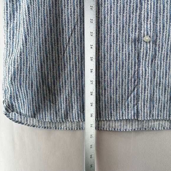 Pronto Uomo Shirt Mens Sz 2XL Herringbone Button Down Short Sleeve Cotton Blue - Picture 10 of 10